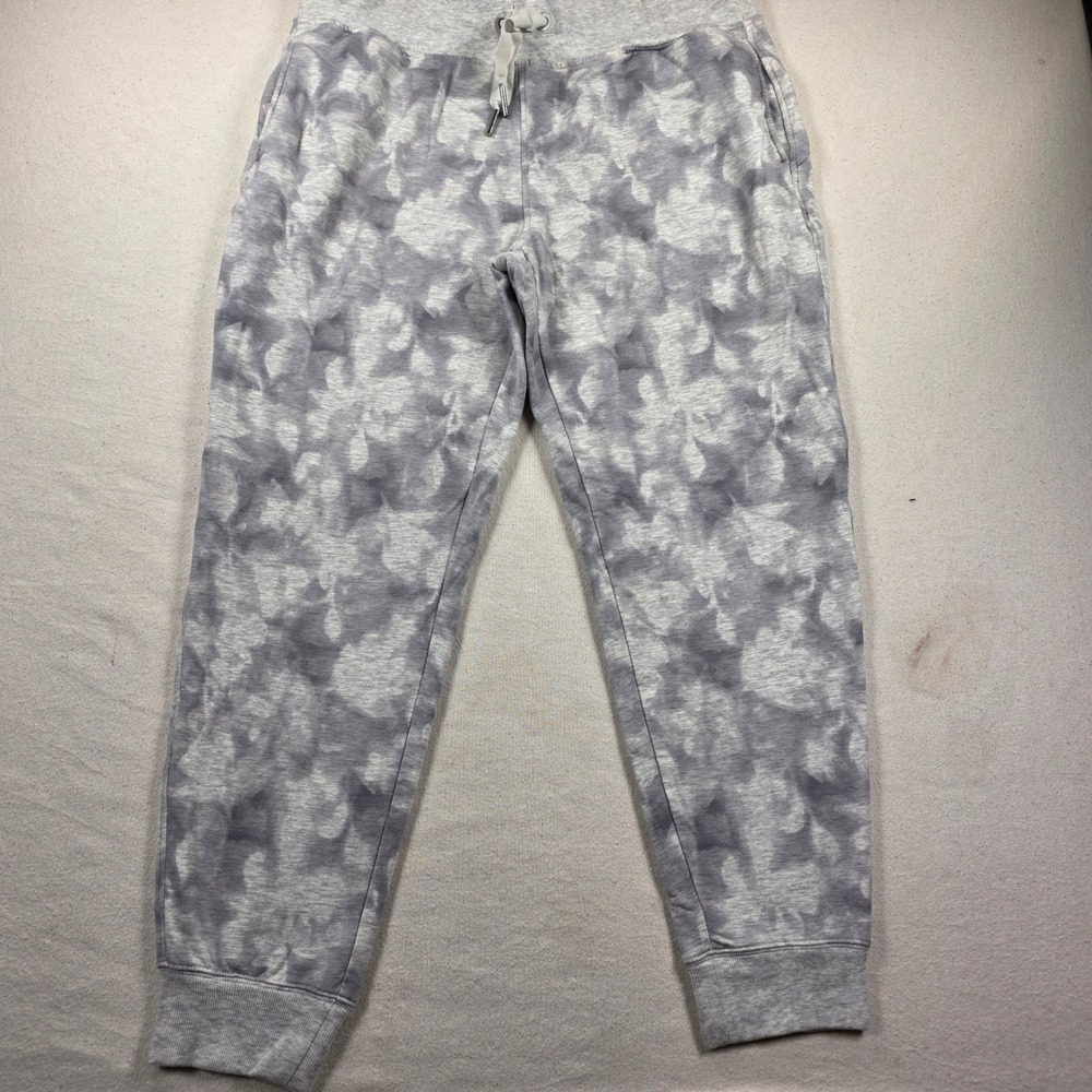 Athleta Balance Printed Jogger Grey White Camo Floral Sweatpants Womens L